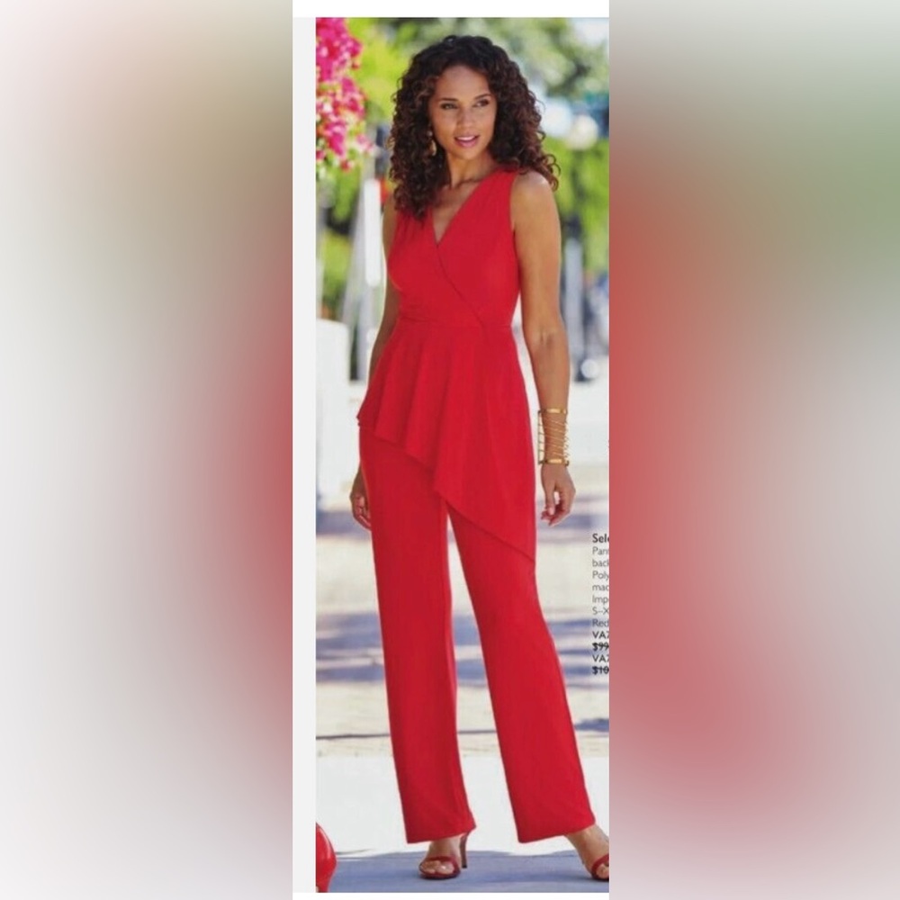 Midnight Velvet Red Selena Pant Suit. Size Small